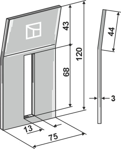 BL3093 Abstreiferblech - passend zu Kverneland 8006090 / Maletti 8006090