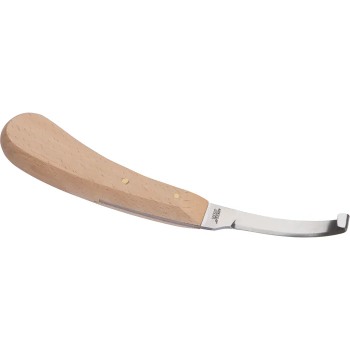 Aesculap Huf- und Klauenmesser 21 cm | Zweischneidig | Rostfreier Messerstahl | Klinge 83 × 19 mm | Ergonomischer Hartholzgriff
