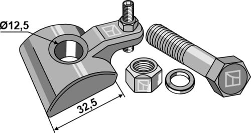 10.ST-HH-39 Zinkenhalter Set - passend zu Kverneland VF06565650/Deutz-Fahr VF06565650/Pöttinger 621.322