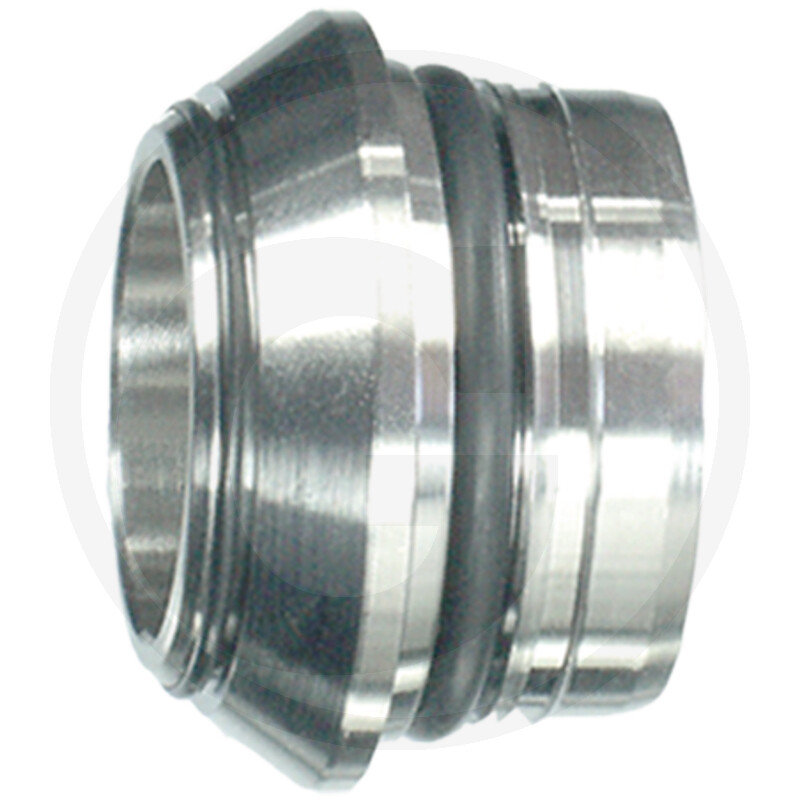 Rohrverbinder, Metall, silberfarben, Dichtungsring, zylindrisch