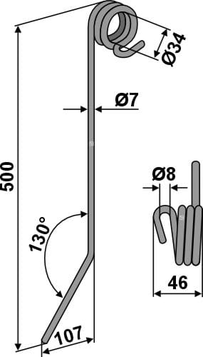 Harrow tines 7mm - suitable for Hatzenbichler