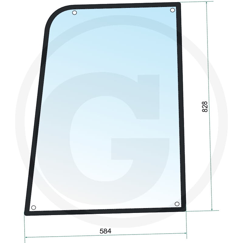 Türscheibe oben - passend zu Yanmar B15-3, B17-2, B17-3, B18, B25V,B25V-1, B27-2, B27-2A, B30V, B37-2, B37-2A, B37V