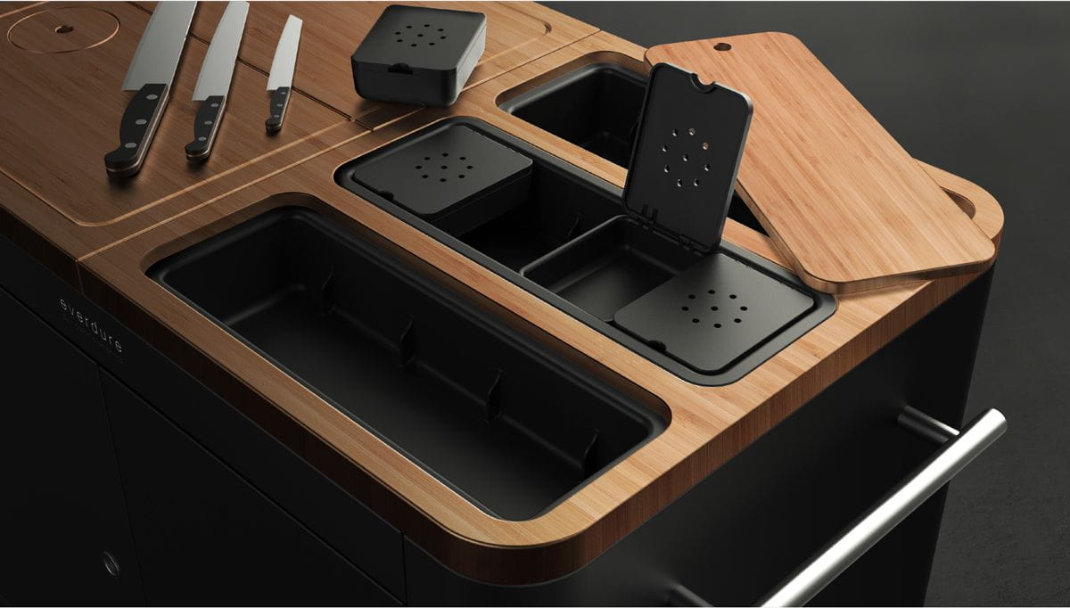 Everdure Mobile Outdoor Küche – Premium Vorbereitungsküche für Grill & BBQ | Farbe: schwarz