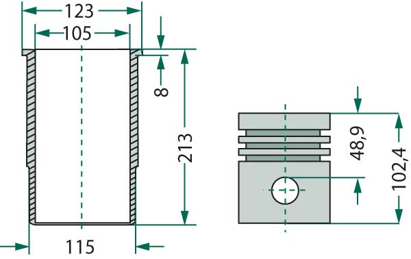 Renault engine types: D226-B2, D226-B3, D226-B4 Piston set cpl.