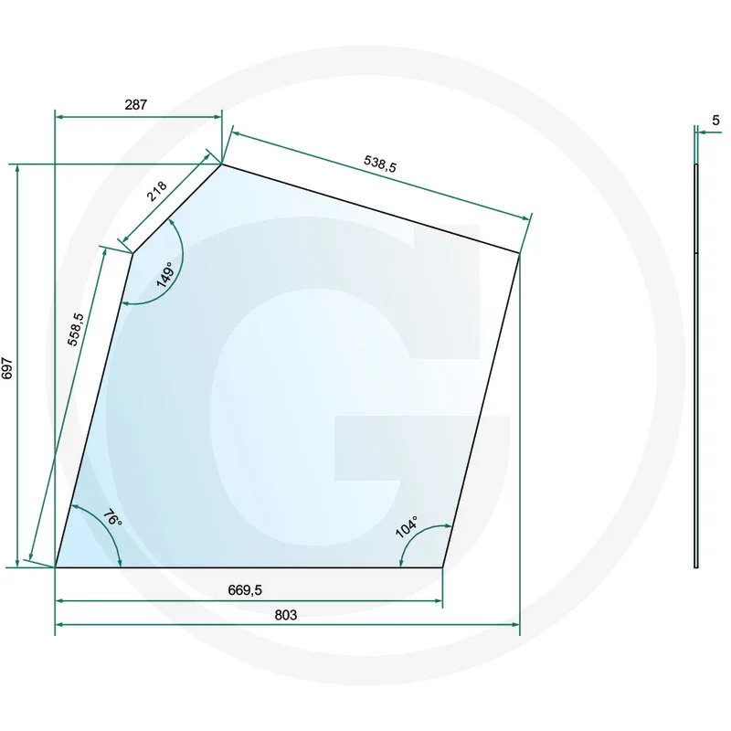 Türscheibe oben, rechts und links - passend zu Fritzmeier Europa III FK9502