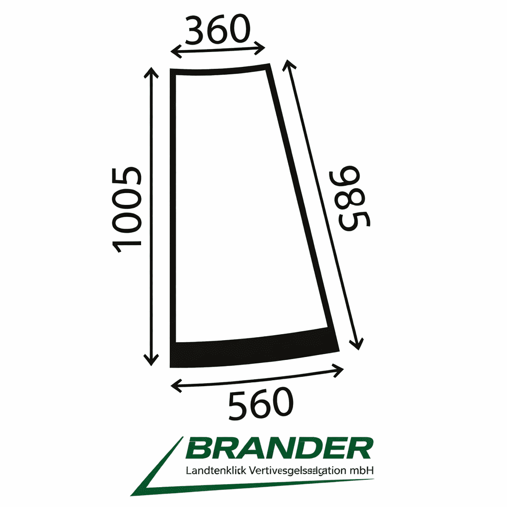 Right corner window - suitable for JCB