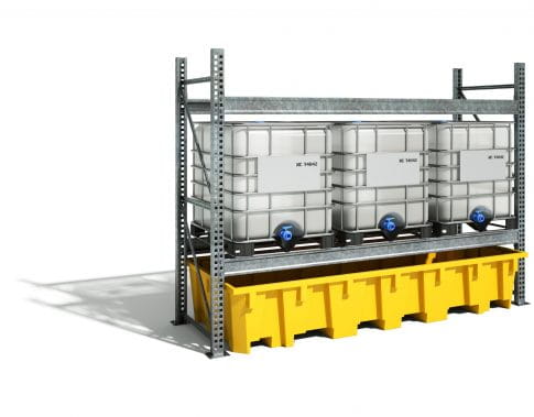 EMP Regal-Auffangwanne für 3 IBC-Container - 1650 L - ohne Gitterrost