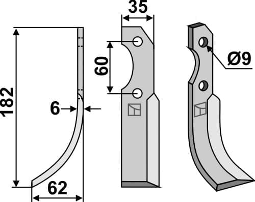 BL4886 Fräsmesser L - passend zu Brumital-Agris 09Z12