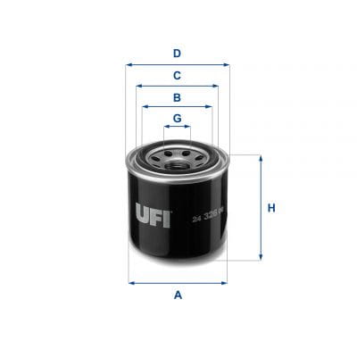 BL24.326.00 UFI Filter 24.326.00 Kraftstofffilter SpinOn