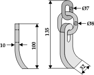 BL3539 Messer mit Kette für Bomford