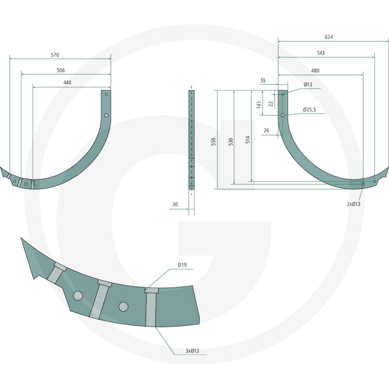 Zinkenstiel 30 x 55 - passend zu Amazone Cenius, Ceus