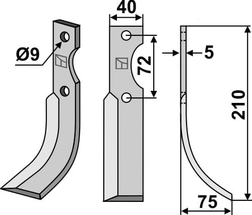 BL5209 Fräsmesser R - passend zu Hako 90-05836-3