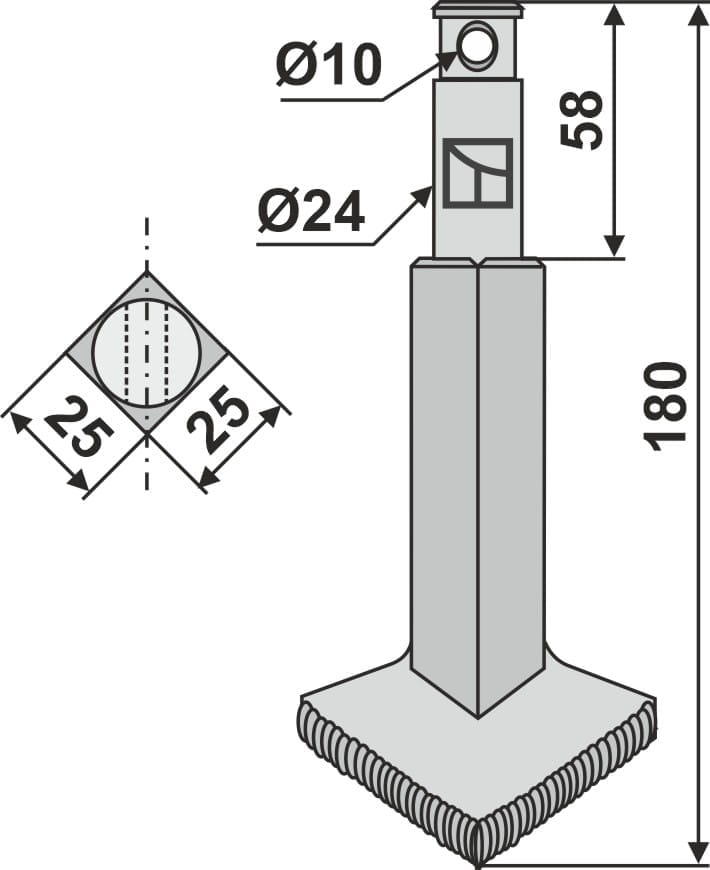 BLRH90S Mulchzinken / Rotorzinken - passend zu Rau