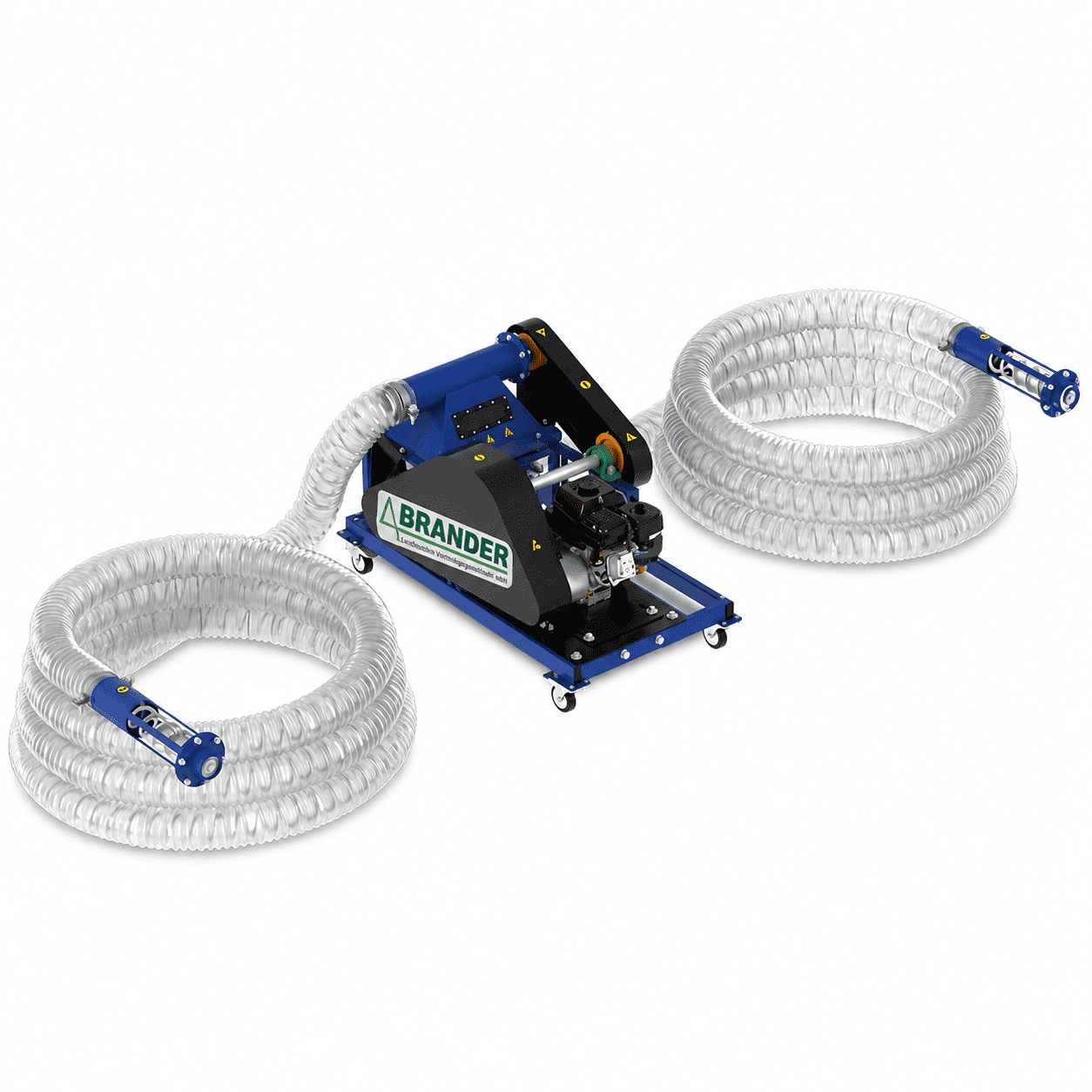 Convoyeur à vis flexible DUO 24 m avec moteur essence de 6,5 ch – Convoyeur à vis mobile pour matériaux en vrac
