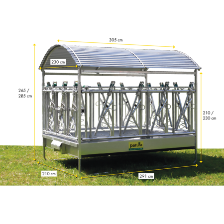 Patura Großballenraufe - mit Sicherheits-Fangfressgittern
