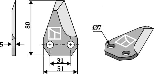 BL29604 Futtermischwagenmesser 5mm R - passend zu Sgariboldi CL07.006