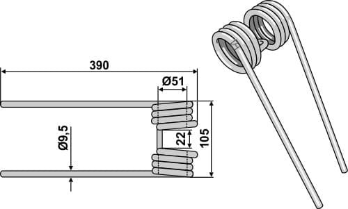 Kreiselheuerzinken - passend zu Kuhn 58561900