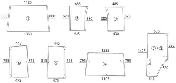 BL16684 Türscheibe rechts
