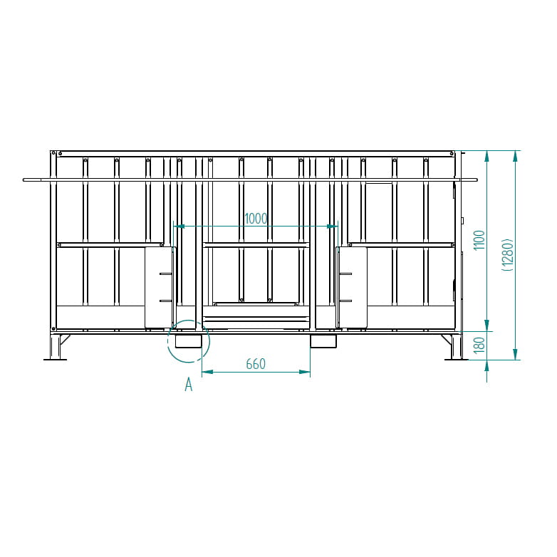 Fliegl Arbeitsbühne 2500x920x1100 mm – Stapleraufnahme, verzinkt, seitlicher Einstieg