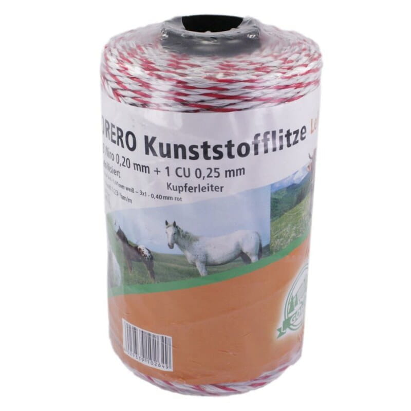 10264 Weidelitze / Kunststofflitze weiß-rot - 2mm / 200mm