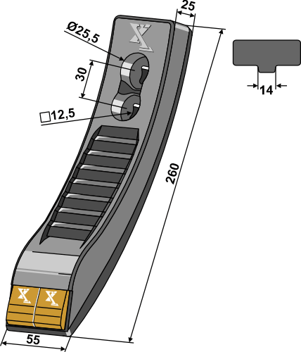 BL23796 Scharspitze Hartmetall 260mm - passend zu Väderstad 498382