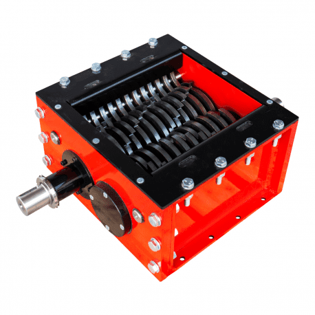 Shredderwerk 300 x 300mm mit 2x Antriebswellen