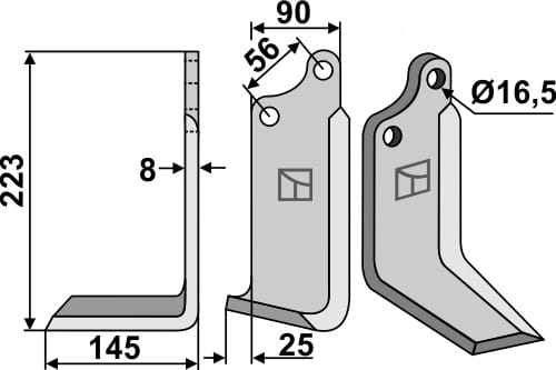 BL5528 Fräsmesser L - passend zu Maschio / Gaspardo 24100405