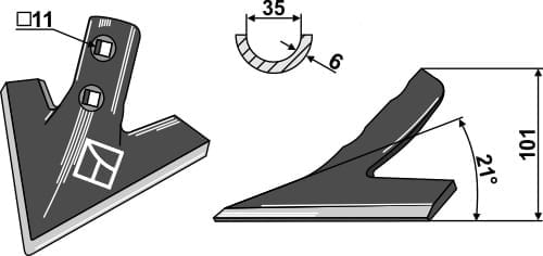 BL101.302311 Gänsefußschar 150mm / 6mm