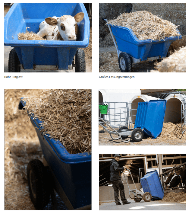 Duraplas wheelbarrow 300 L – HDPE tipping tub & galvanized stable frame