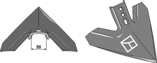 BL101.300-45-75 Gänsefußschar 300mm