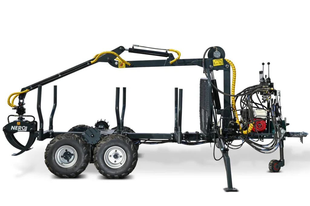 Brander BR-1500 Holzrückewagen 1500 kg mit Kran, Seilwinde & hydraulischem Allradantrieb