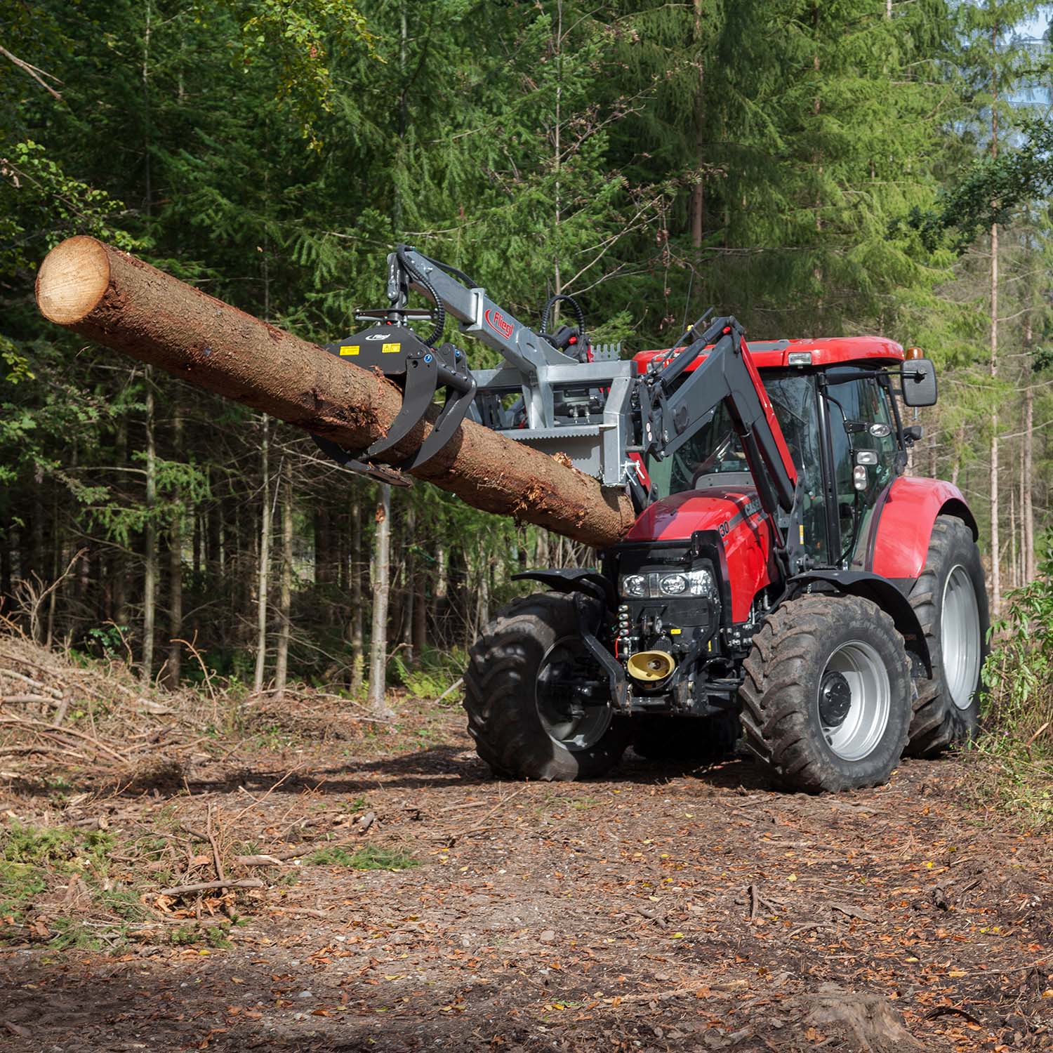 Fliegl Rückezange 1850 mm mit Long-Neck-Ausleger – Euronorm & Kat. II Aufnahme