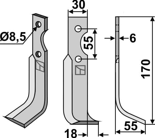 BL4729 Fräsmesser R - passend zu BCS 59277