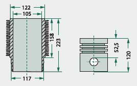 Same piston kit complete - 0.038.0060.6/10+0.039.1120.0/20