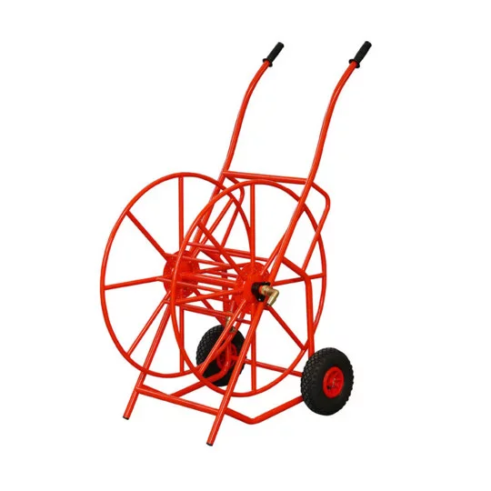 Manueller Schlauchaufroller mit Stahlwagen & Luftreifen – für bis zu 130 m 25 mm (1") Schlauch | Profi Schlauchwagen