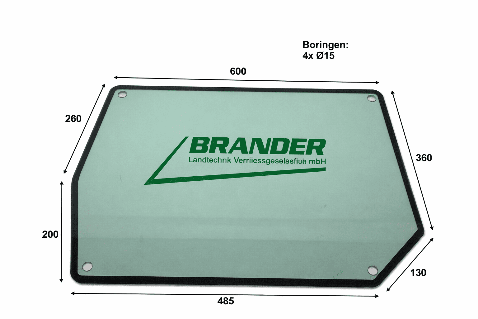 Türscheibe unten - passend zu Yanmar B15-3, B17-2, B17-3, B18, B25V,B25V-1, B27-2, B27-2A, B30V, B37-2, B37-2A, B37V
