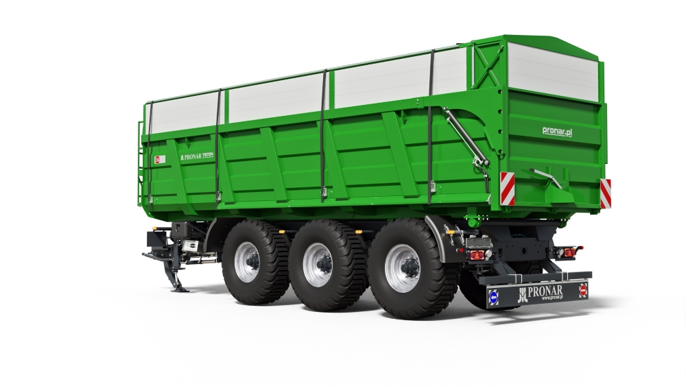 landwirtschaftl. anhänger, trocknungsanhänger, grün, große radsatz, trailer