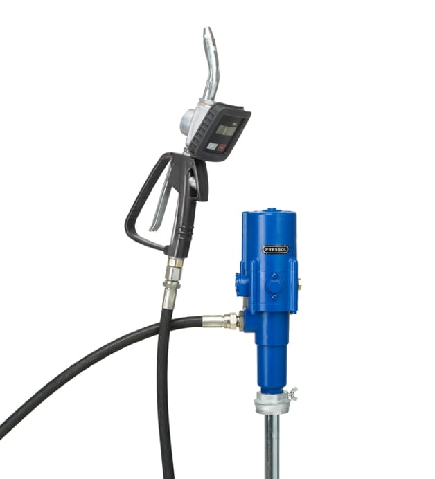 Pressol Tankmontage Ölsystem mit Digitalzähler, Pneumatik-Ölpumpe 3:1 und automatischem Antitropfmundstück