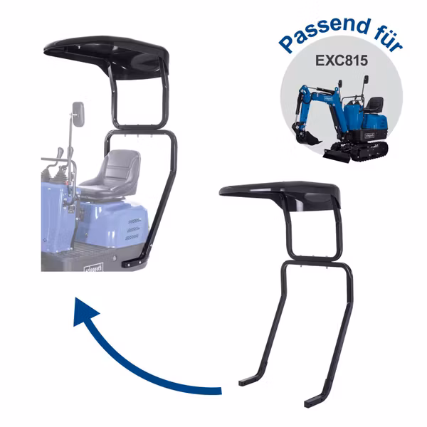 Scheppach EXC815 Benzin-Mini-Bagger XXL Set – 8,5 PS, 1200 mm Grabtiefe, 2330 mm Reichweite, 690 mm Spurbreite, 360° drehbar, Komplett-Zubehör