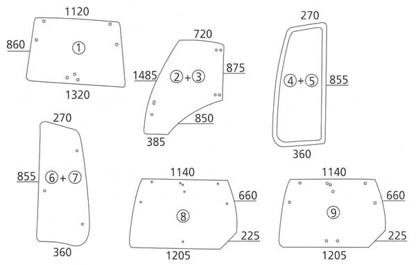 BL16456 Heckscheibe mit Ecke