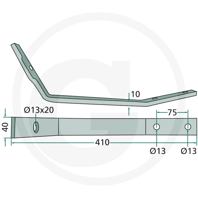 Bras de coupe 410 mm - compatible avec les modèles Pöttinger HIT 40, 47 et 54