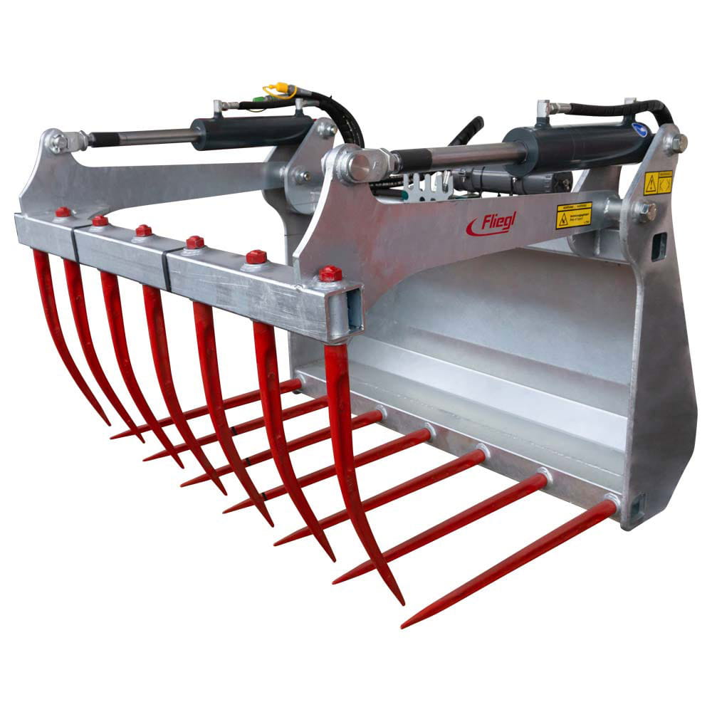 Fliegl manure and silage grab fork, galvanized – robust grab fork with Euro standard attachment