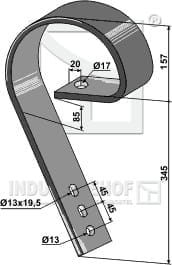 BL28674 Schleppzinken für Rahmen 60x60/70x70/80x80