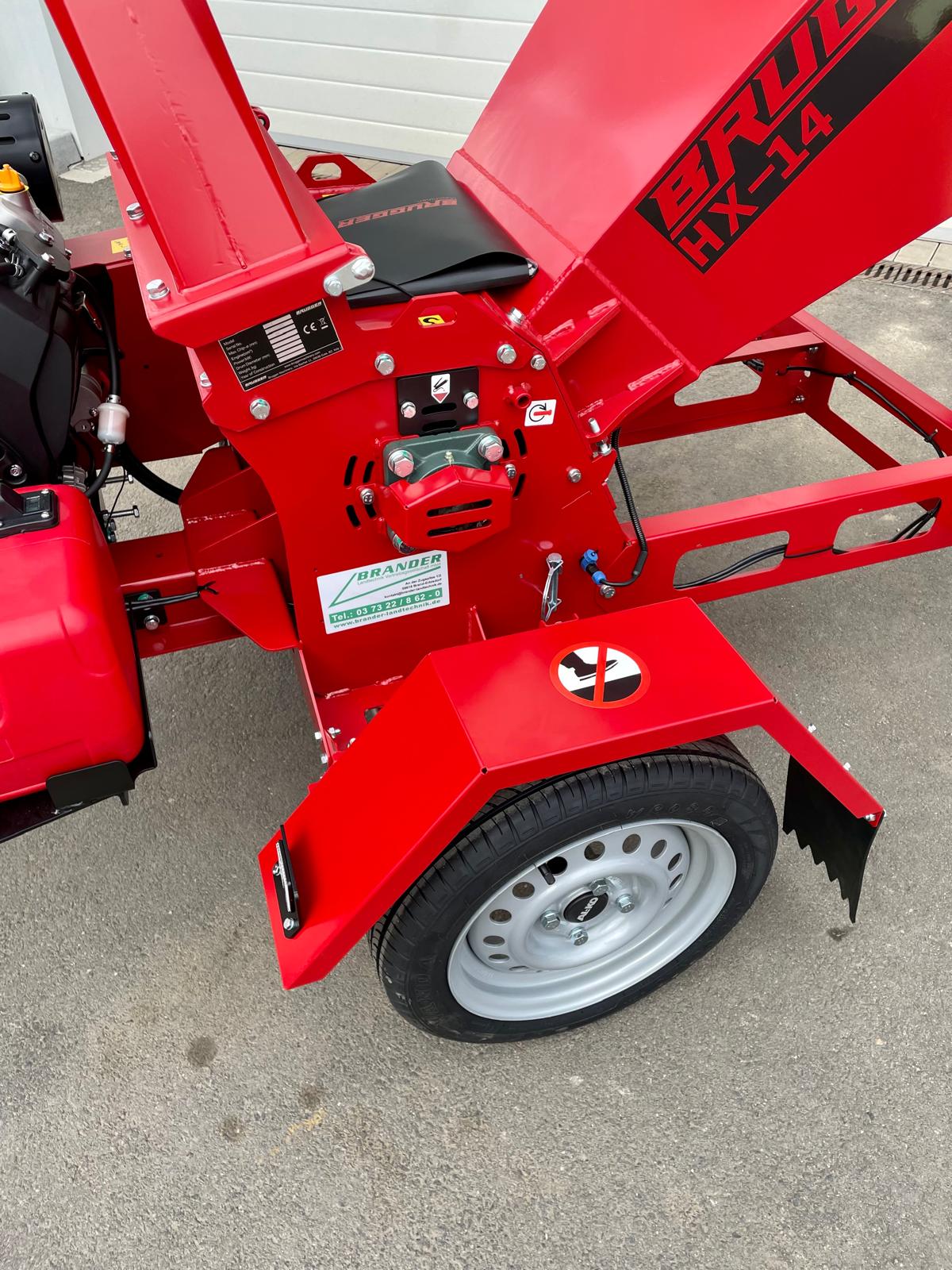 BRUGGER HX14 wood chipper with petrol engine - road legal
