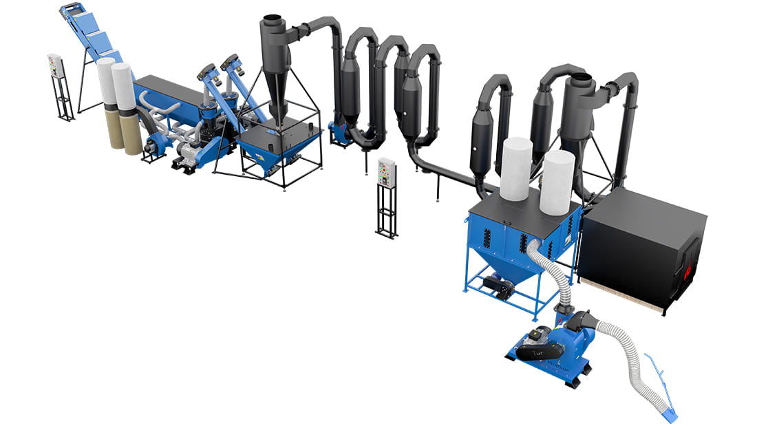 Pelletieranlage DUO 1400 kg/h – Profi-Produktionslinie für Pellets & Futtergranulat | 48 kW