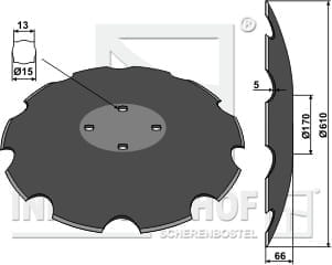 BL30064 Gezahnte Scheibe mit flachem Ansatz Ø610