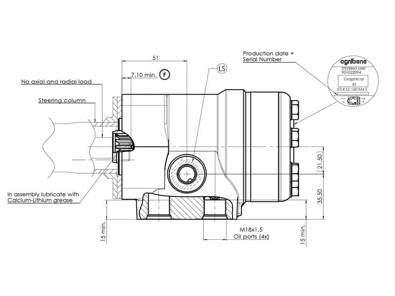 Steering orbitrol - suitable for John Deere series 6000, 6000SE, 6010, 6010SE, 6020, 6020SE