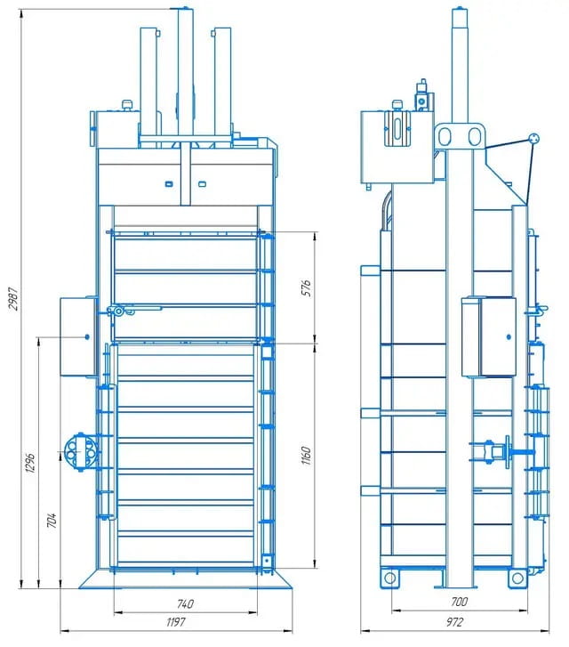 Altpapierpresse / Kartonpresse / Folienpresse 17 Tonnen - 400V / 4kW
