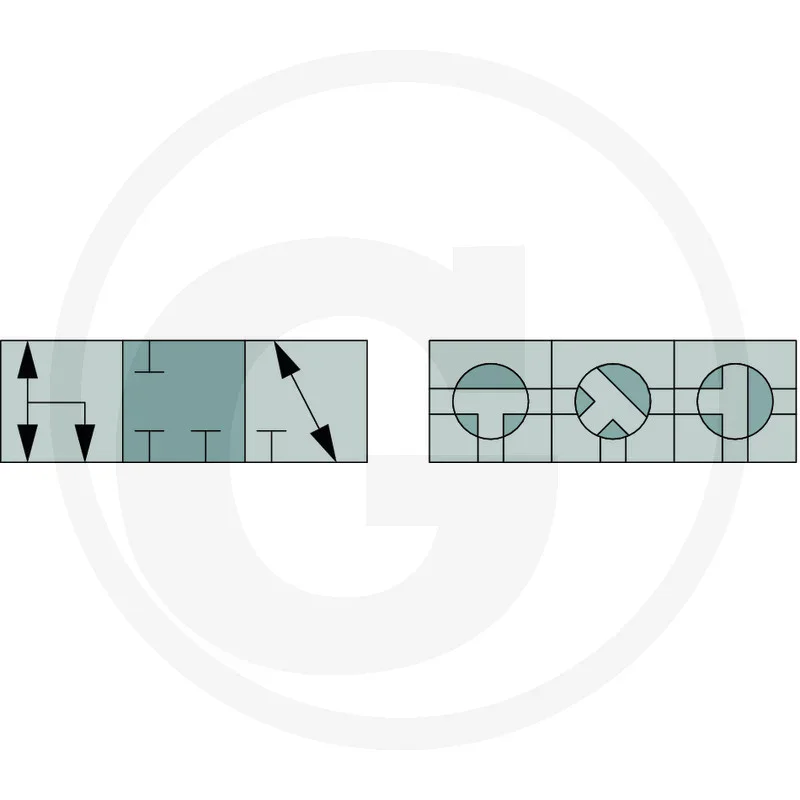 Technische Zeichnung, Geometrische Symbole, Pfeile, Kreissymbole, Türkis