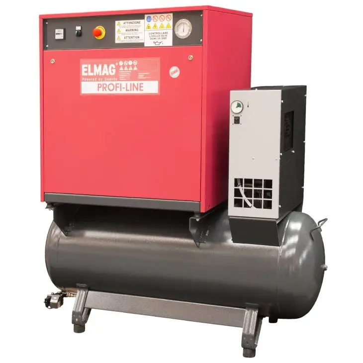 airkompressor, industrielle ausrüstung, rote einheit, druckmesser?, druckbehälter